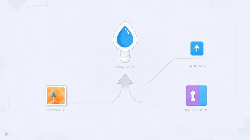 Illustration of three paths—vector export, AI background remover, and manual masking—all converging into one clean transparent logo.