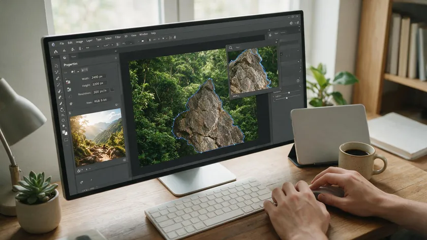 A magic wand or quick-selection tool is effective for high-contrast checker backgrounds