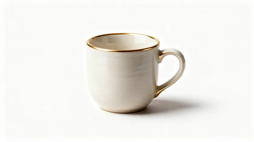 A ceramic mug photographed on a clean white background, an example of the best background for eBay photos on small collectible items