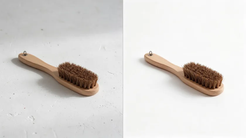 A before-and-after comparison showing a product photo edited to remove its background and replace it with a clean white background.